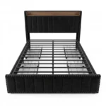 Modern Luxury Velvet Upholstered Bed Frame