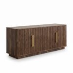 Fluted Wood Media Console Cabinet for Living Room