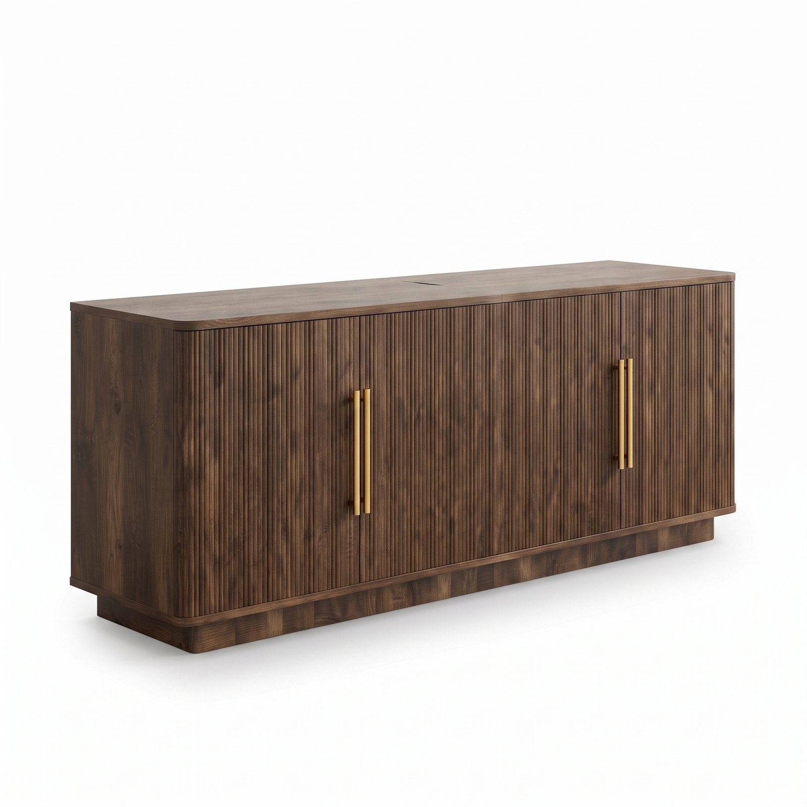 FNLRTV-6013—生成图 Fluted Wood Media Console Cabinet for Living Room - Image 1
