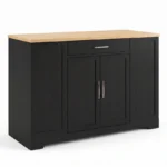 Modern Wooden Kitchen Island with Storage