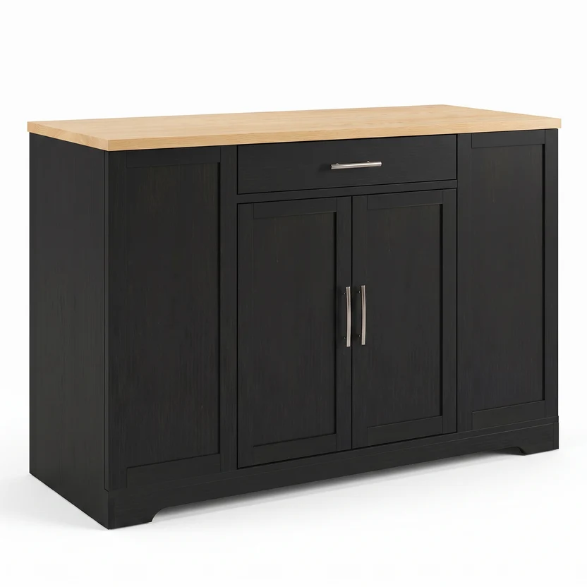 FTLFKT-2068—生成图 Modern Wooden Kitchen Island with Storage - Image 1