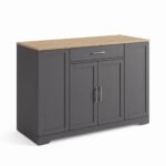Mobile Modern Wooden Kitchen Island Storage Cart