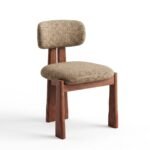Modern Solid Ash Wood Upholstered Dining Chair
