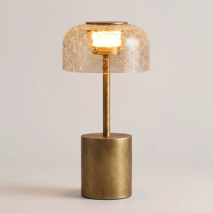 HELTLA-8028—生成图 Modern Cordless Crackle Glass Table Lamp - Image 1
