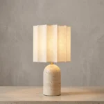 Modern Organic Travertine Table Lamp