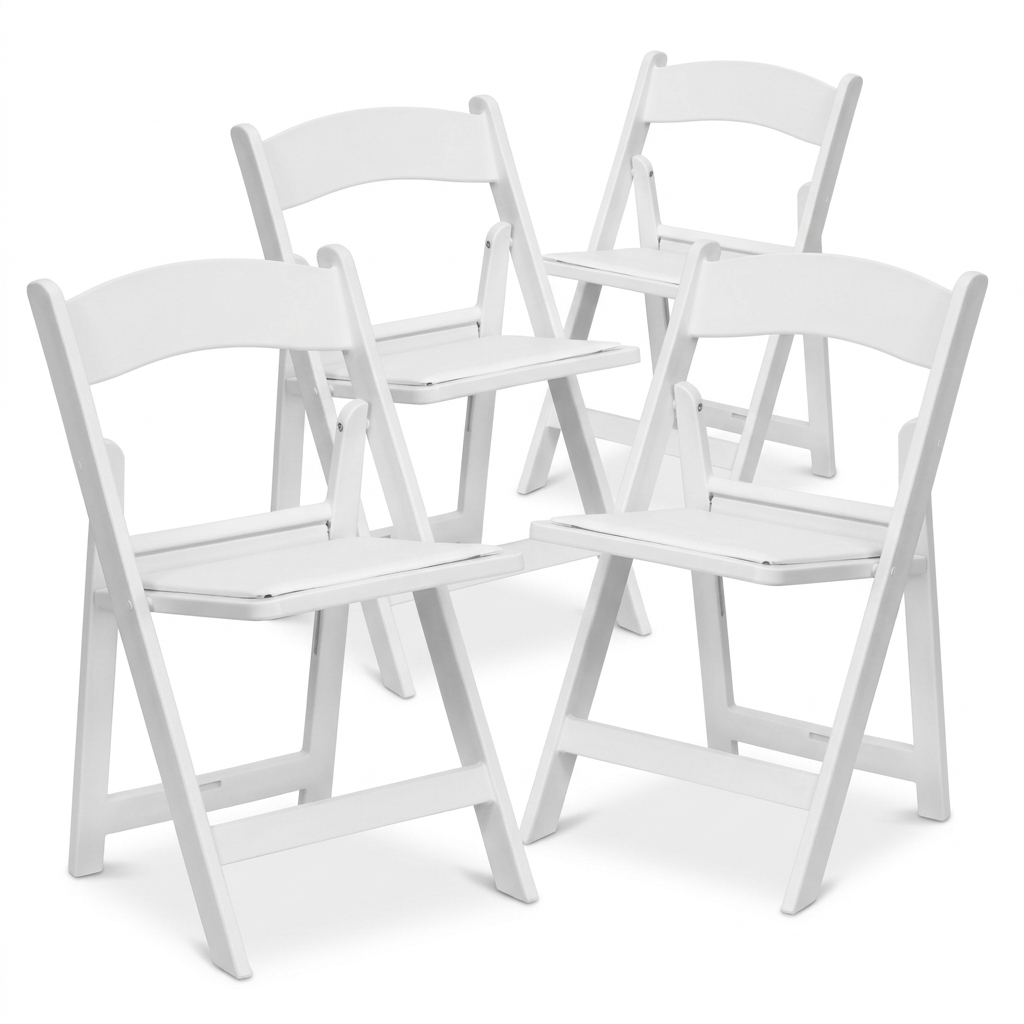 01 FTPLPT-0081-The Hero Shot Commercial-Grade White Resin Folding Event Chair with Padded Seat - Image 1