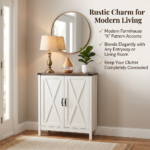 Modern Farmhouse 2-Door Shoe Storage Cabinet with Adjustable Shelves - Image 2