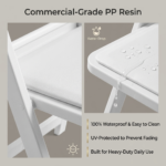 Commercial-Grade White Resin Folding Event Chair with Padded Seat - Image 2