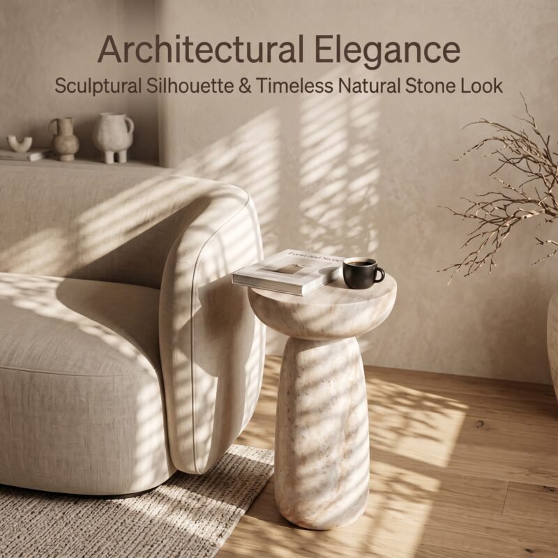 Sculptural Silhouette & Timeless Natural Stone Look