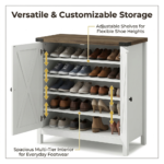 Modern Farmhouse 2-Door Shoe Storage Cabinet with Adjustable Shelves - Image 3