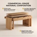 solid rubberwood frame red oak veneer desk construction materials