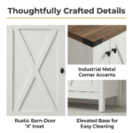 Modern Farmhouse 2-Door Shoe Storage Cabinet with Adjustable Shelves - Image 4