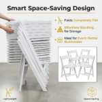 Commercial-Grade White Resin Folding Event Chair with Padded Seat - Image 4