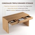 spacious three drawer storage modern office desk interior view