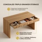 spacious three drawer storage modern office desk interior view