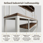 Modern Industrial Entryway Hall Tree with Coat Rack, Storage Cubbies, and Dual-Zone Shoe Bench - Image 5