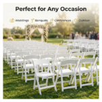 Commercial-Grade White Resin Folding Event Chair with Padded Seat - Image 5