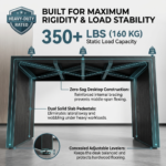 Commercial load capacity and reinforced structural stability diagram of HEFTDS-8069 desk.