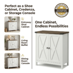 Modern Farmhouse 2-Door Shoe Storage Cabinet with Adjustable Shelves - Image 6