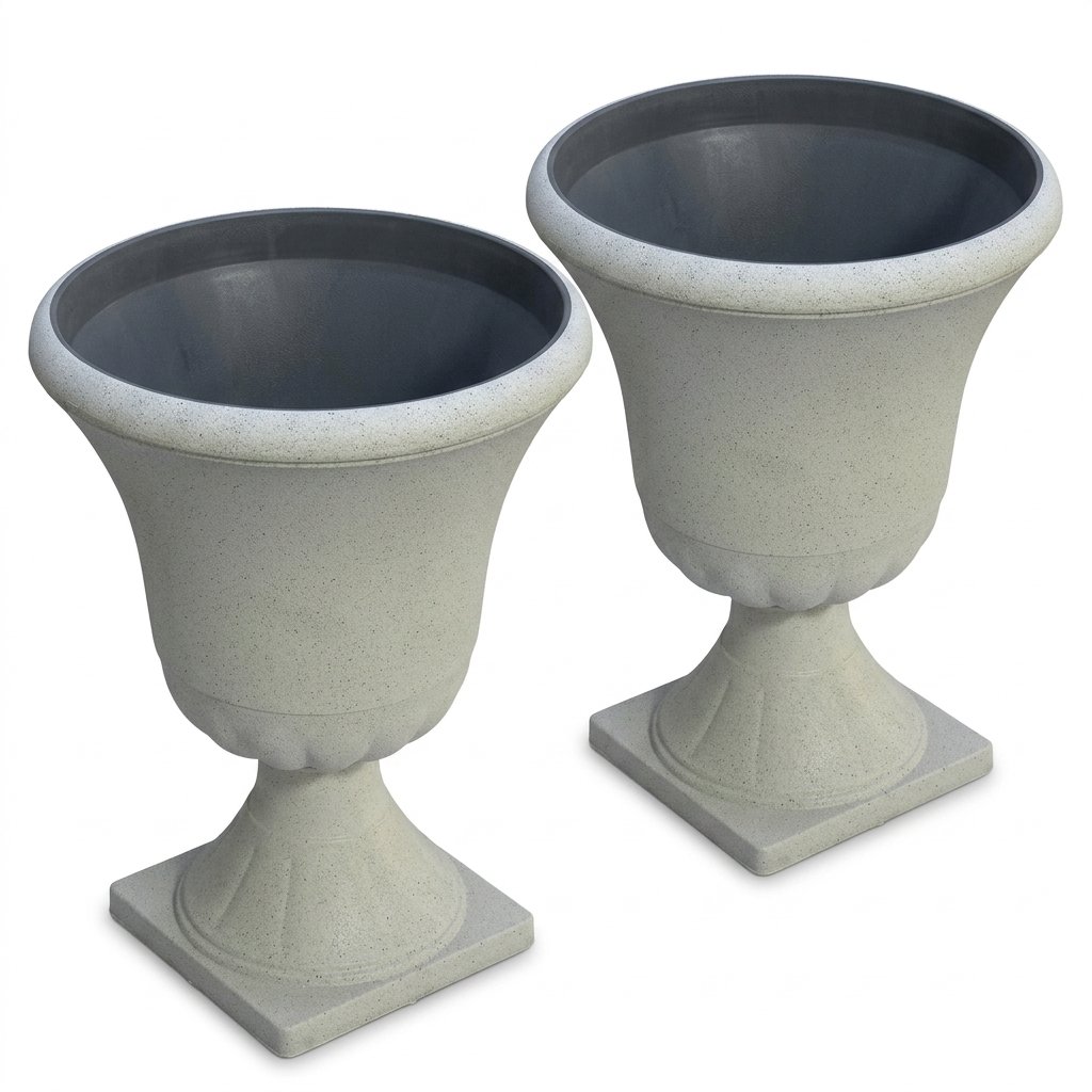 1 Classic Pedestal Urn Planter – 100% Premium PP Plastic - Image 1