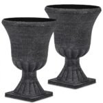 Classic Pedestal Urn Planter – Premium 100% PP Plastic Outdoor Flower Pot