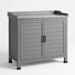 MMK-Furniture-Makers-grey-solid-pine-storage-cabinet-with-galvanized-metal-top-and-louvered-doors.