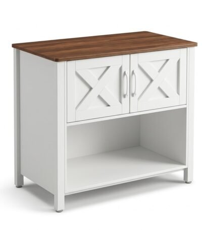 MMK-Furniture-Makers-white-farmhouse-storage-cabinet-with-double-X-brace-doors-on-white.