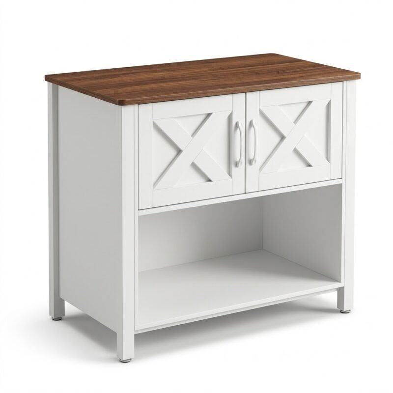 MMK-Furniture-Makers-white-farmhouse-storage-cabinet-with-double-X-brace-doors-on-white.