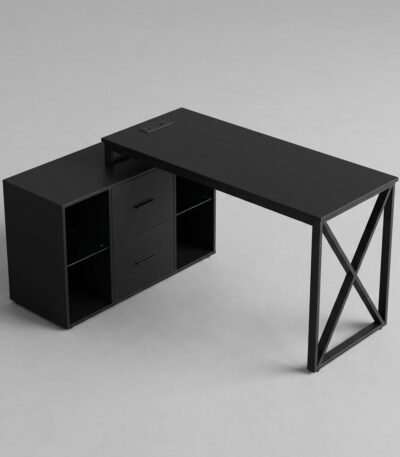 Modern-black-L-shaped-computer-desk-with-storage-cabinet-by-MMK-Furniture-Makers.