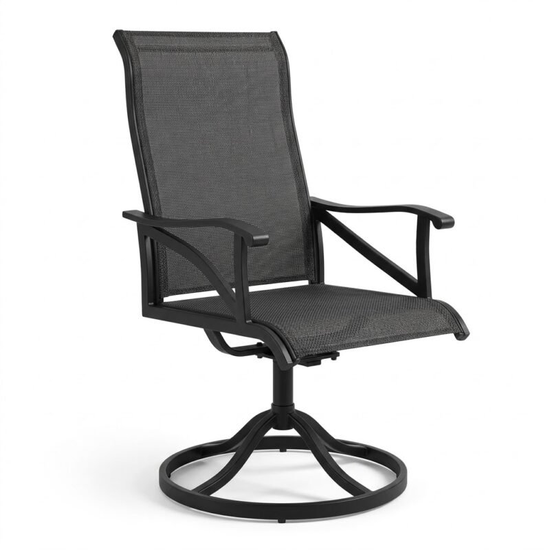 Outdoor-swivel-dining-chair-with-textilene-fabric-by-MMK-Furniture.