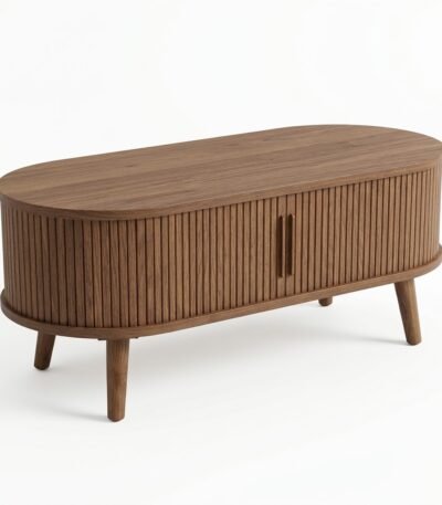1.Oval-mid-century-modern-coffee-table-with-unique-tambour-slatted-doors-suitable-for-wholesale.