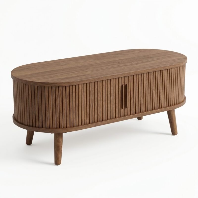 1.Oval-mid-century-modern-coffee-table-with-unique-tambour-slatted-doors-suitable-for-wholesale.