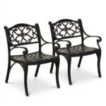 Pair-of-cast-aluminum-outdoor-patio-dining-chairs-in-antique-bronze-finish.