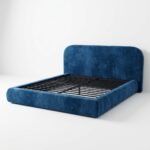 Premium-black-upholstered-bed-frame-on-display.