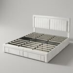 White-velvet-upholstered-storage-bed-frame-with-headboard-by-MMK-Furniture-Makers.