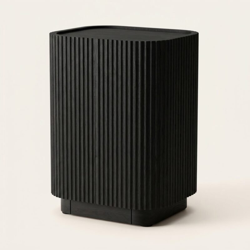 Wholesale-black-fluted-solid-red-oak-side-table-by-MMK-Furniture-Makers.