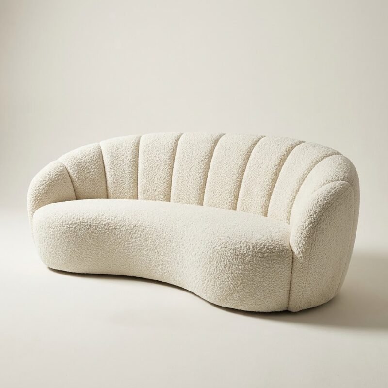 1.Wholesale-curved-boucle-sofa-in-cream-white-with-fluted-backrest-by-MMK-Furniture-Makers.
