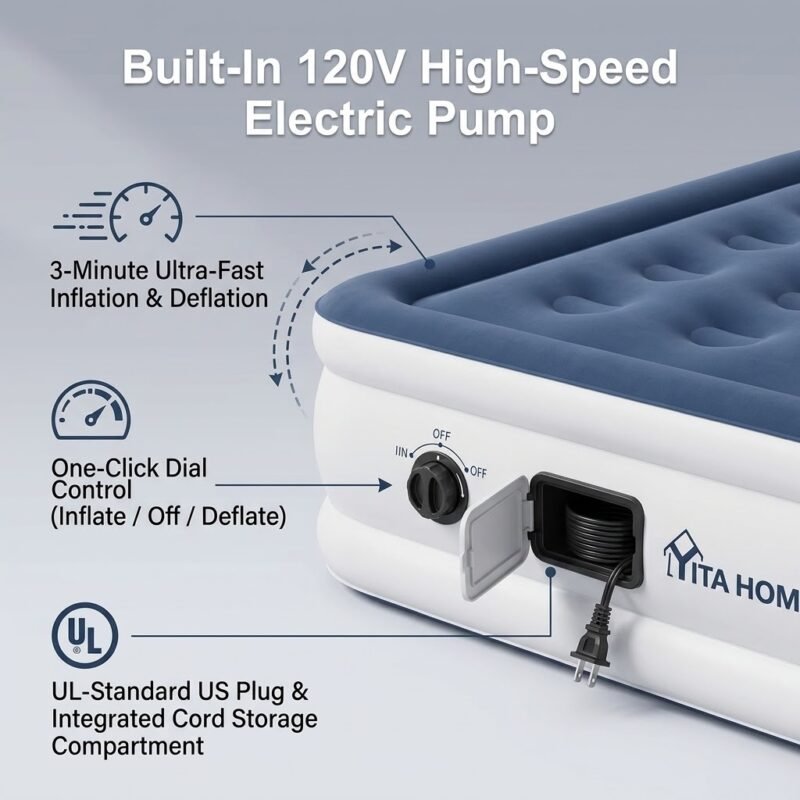 Built-in-120V-electric-pump-on-inflatable-mattress-for-fast-inflation-and-deflation.