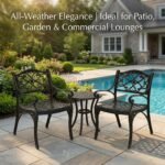 Cast-aluminum-patio-armchairs-set-on-a-luxury-garden-patio.