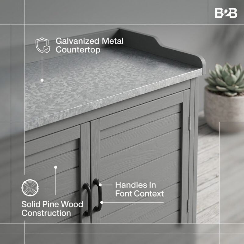 Close-up-details-of-solid-pine-wood-construction-and-rust-resistant-galvanized-steel-countertop-by-MMK.