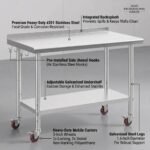 Detailing-features-of-the-MMK-heavy-duty-stainless-steel-worktable-including-201-SS-backsplash-hooks-and-mobile-casters.