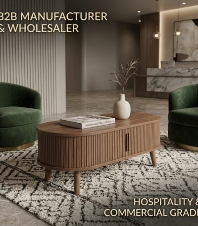 .Fluted-wood-coffee-table-in-a-luxury-hospitality-setting-showing-durability-for-commercial-use.
