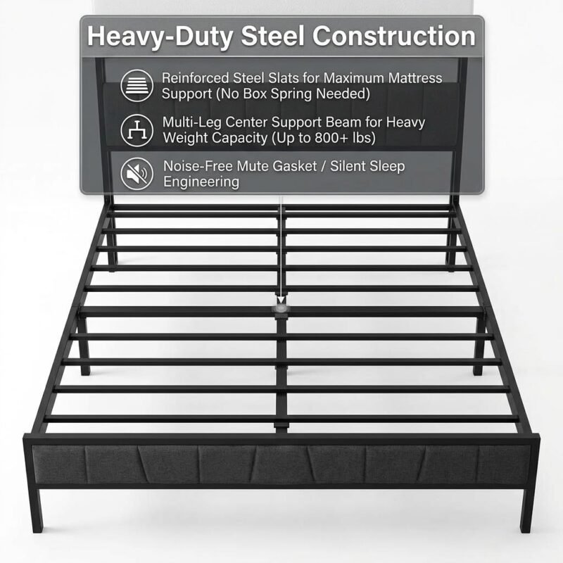 Heavy-duty-steel-slats-and-reinforced-center-support-legs-of-metal-bed-frame.