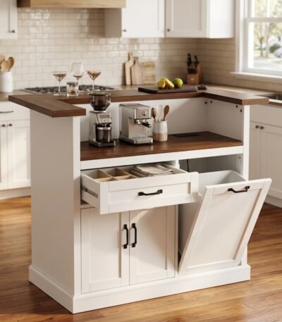 Modern-white-kitchen-island-with-storage-and-dark-wood-top-by-MMK-Furniture-Makers.