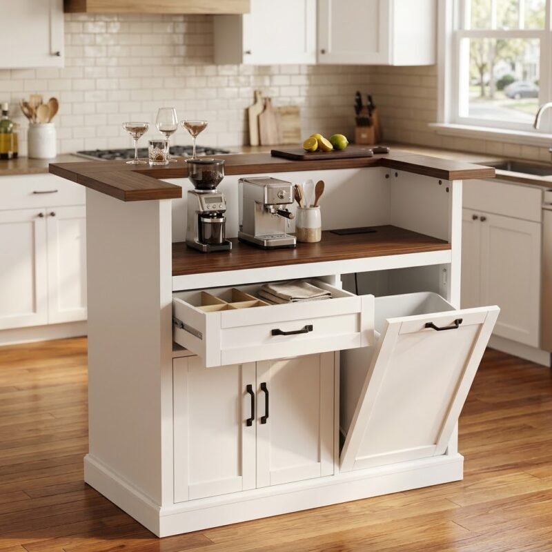 Modern-white-kitchen-island-with-storage-and-dark-wood-top-by-MMK-Furniture-Makers.