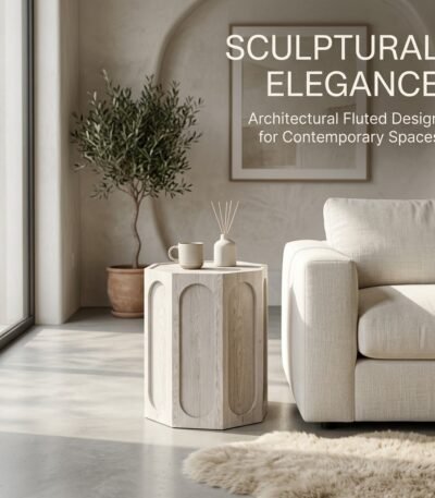 Octagonal-wood-end-table-styled-in-modern-luxury-living-room.
