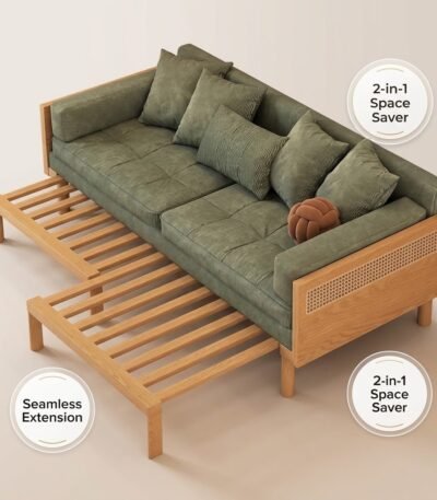 2.Pull-out-convertible-wooden-daybed-transitioning-from-sofa-to-bed.