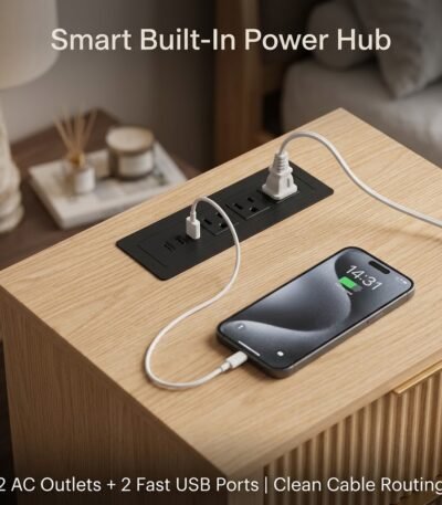 Recessed-2AC-outlets-and-2-USB-ports-on-wooden-nightstand-tabletop.j