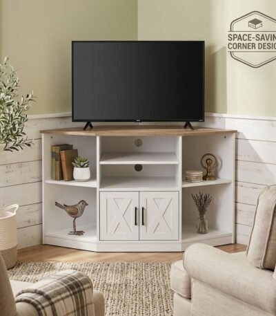 Rustic-corner-TV-console-in-cozy-modern-living-room-corner.
