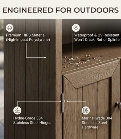 Weatherproof-HIPS-poly-lumber-sideboard-resistant-to-UV-rain-and-rot.